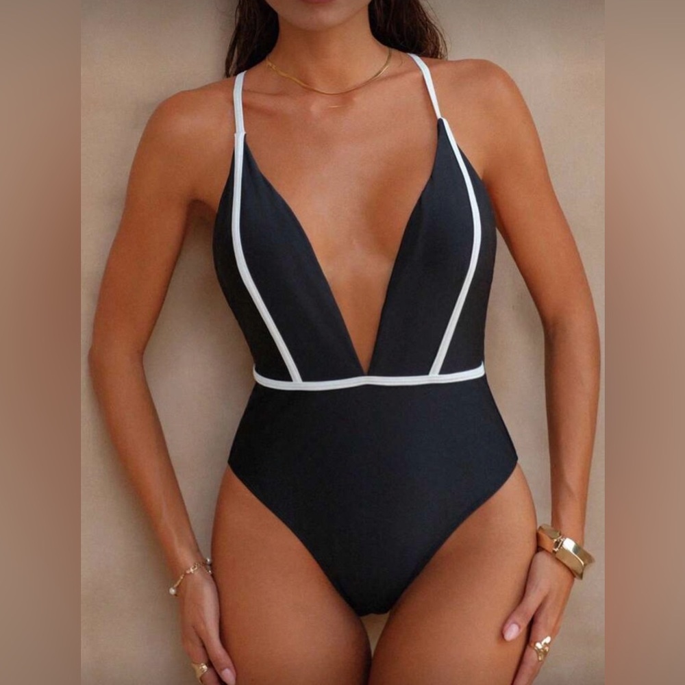 NWOT Elegant Black and White Women's Swimsuit
